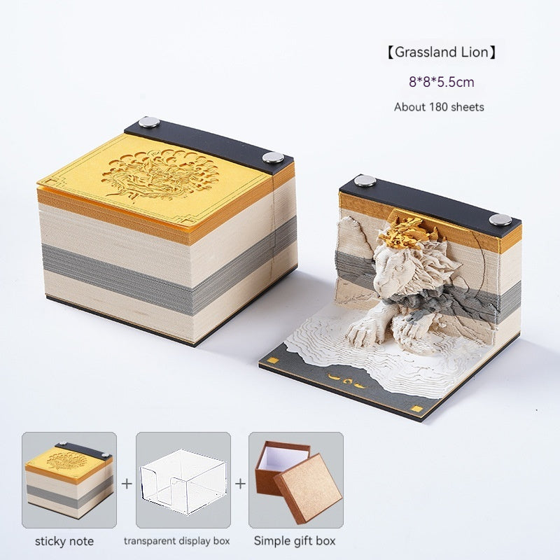 [Cultural Creation] Manufacturer. OK. Customized. 3d Sticky Notes Creative Three-Dimensional Paper Carving Qingshui Temple Sticky Notes Tiktok