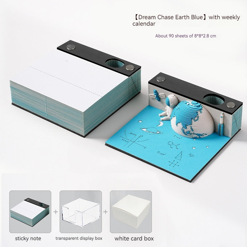 Low Price Calendar 2024 Notes Calendar Book Play Bad Creative 3d Three-Dimensional Paper Carving Earth Office Desk Surface Panel Ornaments