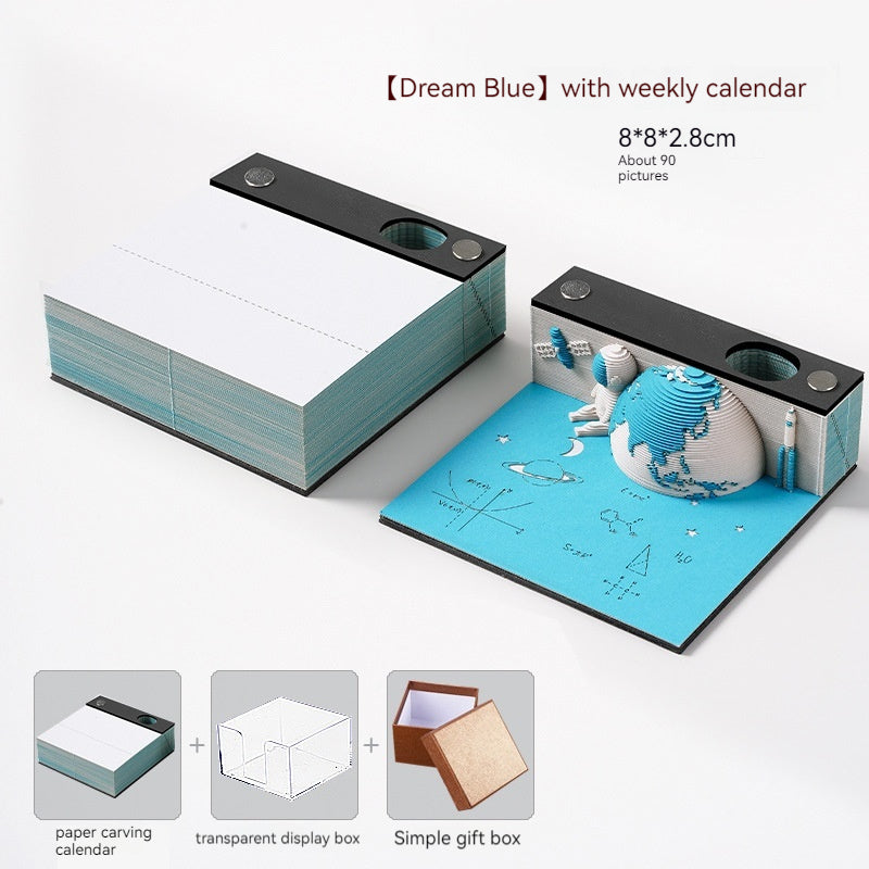 Low Price Calendar 2024 Notes Calendar Book Play Bad Creative 3d Three-Dimensional Paper Carving Earth Office Desk Surface Panel Ornaments