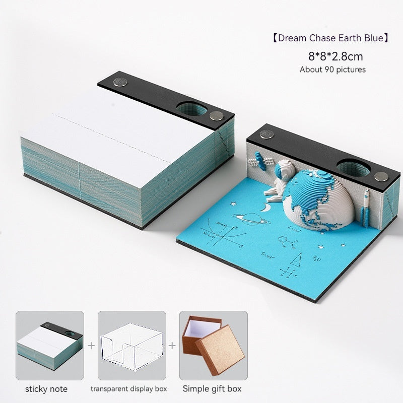 Low Price Calendar 2024 Notes Calendar Book Play Bad Creative 3d Three-Dimensional Paper Carving Earth Office Desk Surface Panel Ornaments