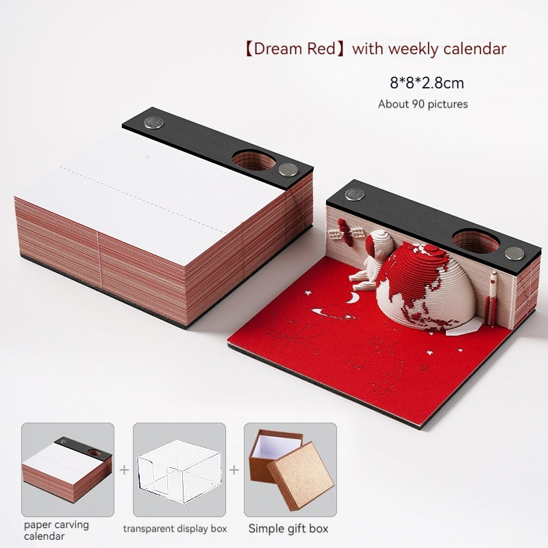 Low Price Calendar 2024 Notes Calendar Book Play Bad Creative 3d Three-Dimensional Paper Carving Earth Office Desk Surface Panel Ornaments