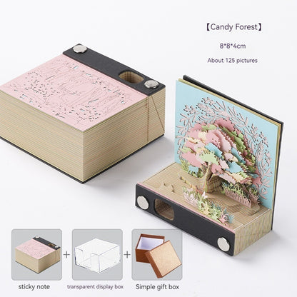 [Cultural Creation] Manufacturer. OK. Customized. 3d Sticky Notes Creative Three-Dimensional Paper Carving Qingshui Temple Sticky Notes Tiktok