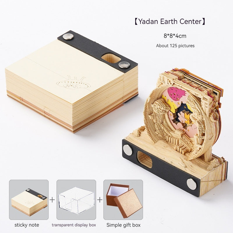 [Cultural Creation] Manufacturer. OK. Customized. 3d Sticky Notes Creative Three-Dimensional Paper Carving Qingshui Temple Sticky Notes Tiktok