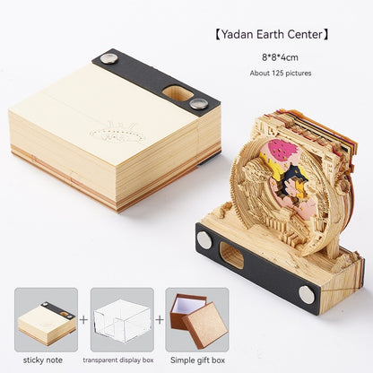 [Cultural Creation] Manufacturer. OK. Customized. 3d Sticky Notes Creative Three-Dimensional Paper Carving Qingshui Temple Sticky Notes Tiktok