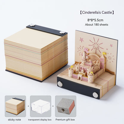 [Cultural Creation] Manufacturer. OK. Customized. 3d Sticky Notes Creative Three-Dimensional Paper Carving Qingshui Temple Sticky Notes Tiktok