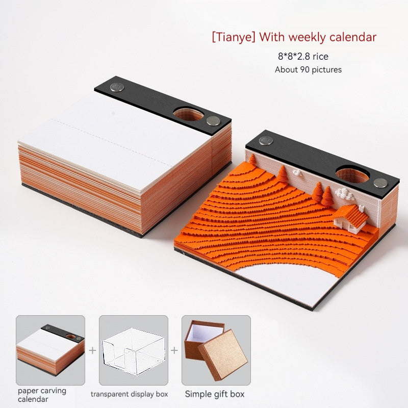 Low Price Calendar 2024 Notes Calendar Book Play Bad Creative 3d Three-Dimensional Paper Carving Earth Office Desk Surface Panel Ornaments