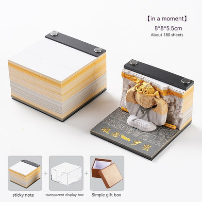 [Cultural Creation] Manufacturer. OK. Customized. 3d Sticky Notes Creative Three-Dimensional Paper Carving Qingshui Temple Sticky Notes Tiktok