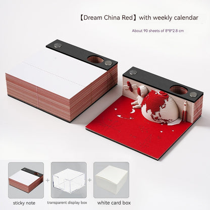 Low Price Calendar 2024 Notes Calendar Book Play Bad Creative 3d Three-Dimensional Paper Carving Earth Office Desk Surface Panel Ornaments