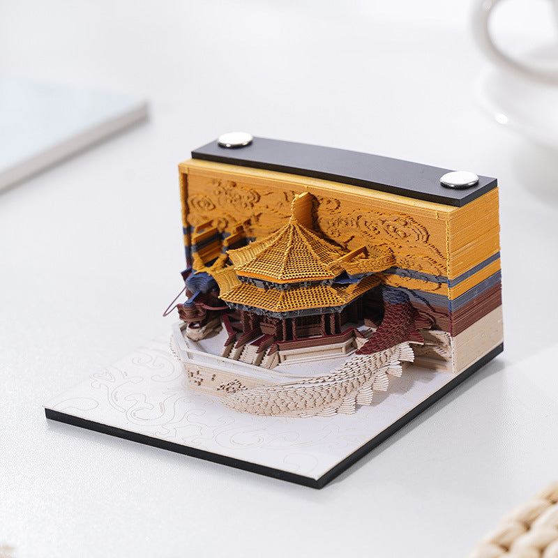 Huatang Xiangrui Shengjing Royal Palace 3d Stereo Sticky Notes Note Paper Carved Art Creative Building Notepad