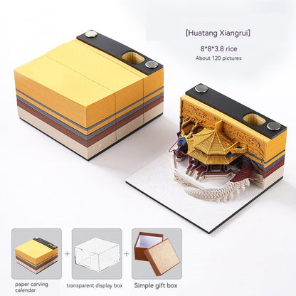 Huatang Xiangrui Shengjing Royal Palace 3d Stereo Sticky Notes Note Paper Carved Art Creative Building Notepad