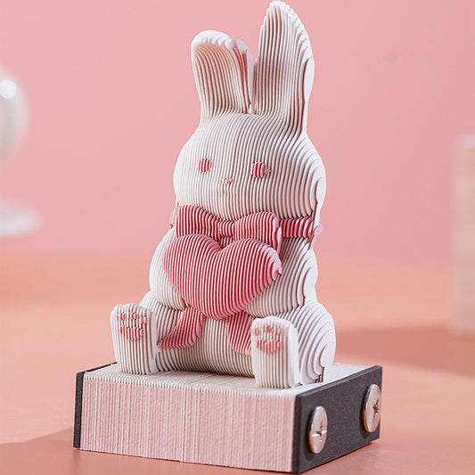 Lovely Bunny Three-Dimensional Note Creative Trending Sticky Notes Cartoon Good-looking Cute Primary School Student Decoration Desktop Decoration