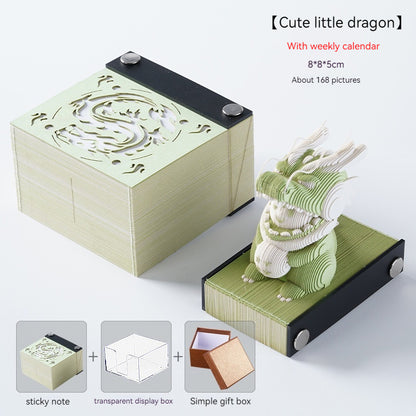 [Cultural Creation] Manufacturer. OK. Customized. 3d Sticky Notes Creative Three-Dimensional Paper Carving Qingshui Temple Sticky Notes Tiktok